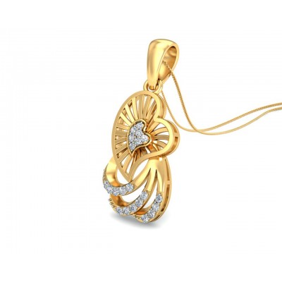 Urith Heart Pendant in Gold with diamonds